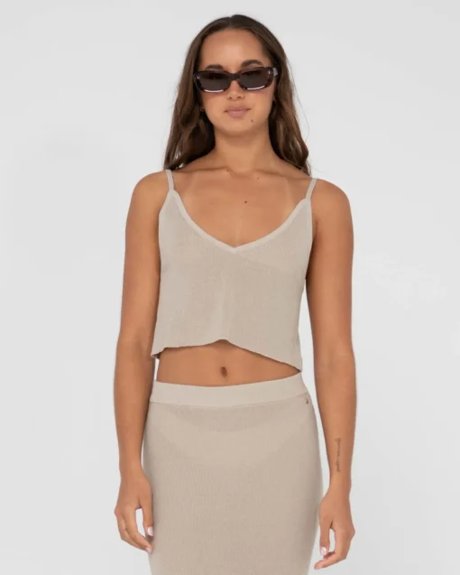 Rusty Ophelia Relaxed Knit Cropped Cami | Womens Overswim