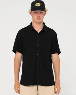 Rusty Overtone Short Sleeve Linen Shirt | Mens Shirts