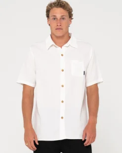 Rusty Overtone Short Sleeve Linen Shirt | Mens Shirts