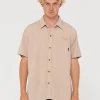 Rusty Overtone Short Sleeve Linen Shirt | Mens Shirts