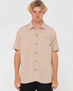 Rusty Overtone Short Sleeve Linen Shirt | Mens Shirts