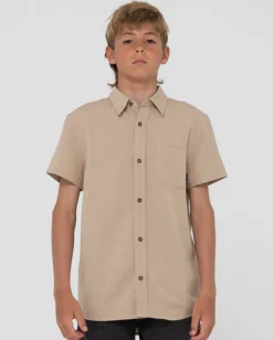 Rusty Overtone Short Sleeve Linen Shirt Boys | Kids Tops