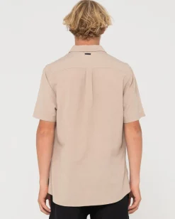 Rusty Overtone Short Sleeve Linen Shirt | Mens Shirts
