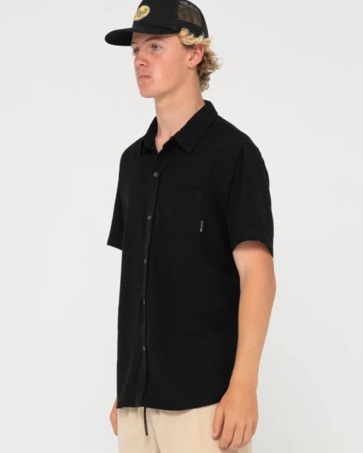 Rusty Overtone Short Sleeve Linen Shirt | Mens Shirts