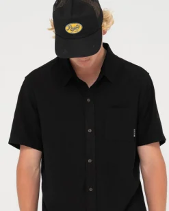 Rusty Overtone Short Sleeve Linen Shirt | Mens Shirts
