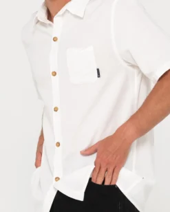 Rusty Overtone Short Sleeve Linen Shirt | Mens Shirts