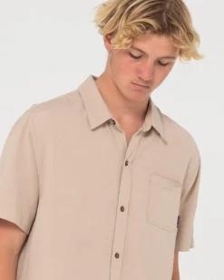 Rusty Overtone Short Sleeve Linen Shirt | Mens Shirts
