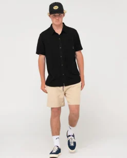 Rusty Overtone Short Sleeve Linen Shirt | Mens Shirts