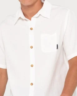 Rusty Overtone Short Sleeve Linen Shirt | Mens Shirts