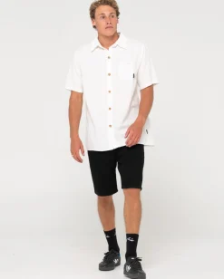 Rusty Overtone Short Sleeve Linen Shirt | Mens Shirts
