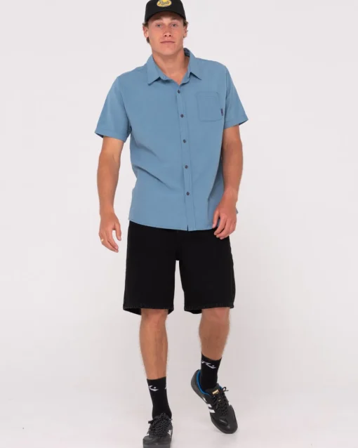Rusty Overtone Short Sleeve Linen Shirt Boys | Kids Tops