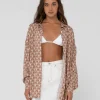 Rusty Panama Printed Oversized Long Sleeve Shirt | Womens Shirts