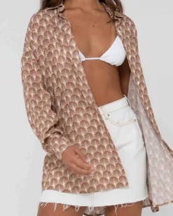 Rusty Panama Printed Oversized Long Sleeve Shirt | Womens Shirts
