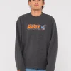 Rusty Party Of One Embroidered Rib Crew | Mens Hoodies & Fleece