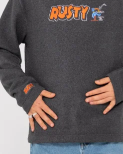 Rusty Party Of One Embroidered Rib Crew | Mens Hoodies & Fleece
