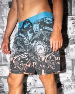 Rusty Paste Up Printed 20\\ | Mens Fixed Waist