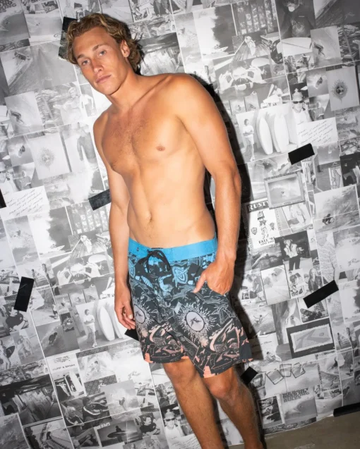 Rusty Paste Up Printed 20\\ | Mens Fixed Waist