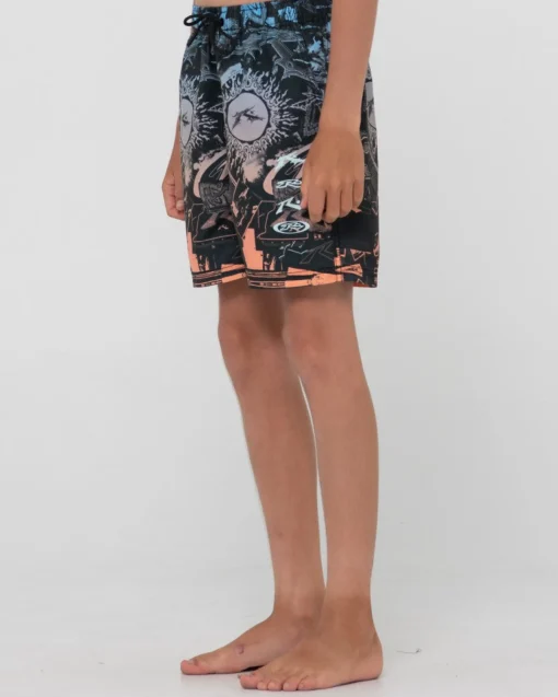 Rusty Paste Up Printed Elastic Boardshort Boys | Kids Boardshorts