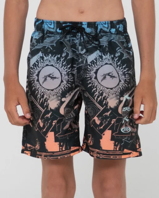 Rusty Paste Up Printed Elastic Boardshort Boys | Kids Boardshorts