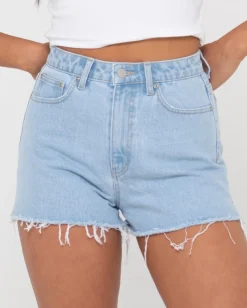 Rusty Penny Kick Flare High Waisted Denim Short | Womens Denim