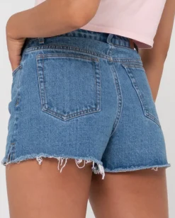 Rusty Penny Kick Flare High Waisted Denim Short | Womens Denim