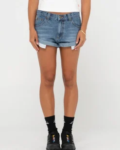 Rusty Pheonix Low Rise Mini Denim Short | Womens Denim