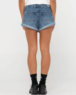 Rusty Pheonix Low Rise Mini Denim Short | Womens Denim