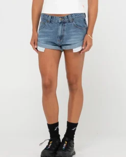 Rusty Pheonix Low Rise Mini Denim Short | Womens Denim