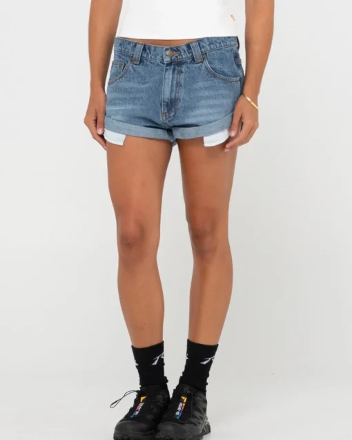 Rusty Pheonix Low Rise Mini Denim Short | Womens Denim