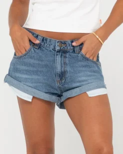 Rusty Pheonix Low Rise Mini Denim Short | Womens Denim