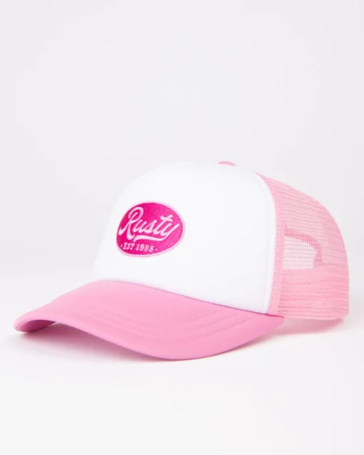 Rusty Pit Stop 5 Panel Trucker Cap | Womens Caps & Hats