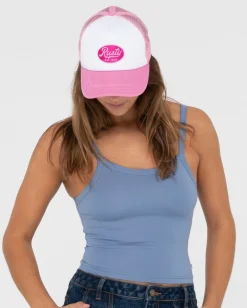 Rusty Pit Stop 5 Panel Trucker Cap | Womens Caps & Hats