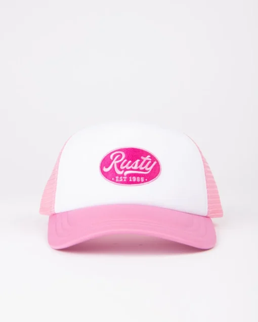 Rusty Pit Stop 5 Panel Trucker Cap | Womens Caps & Hats