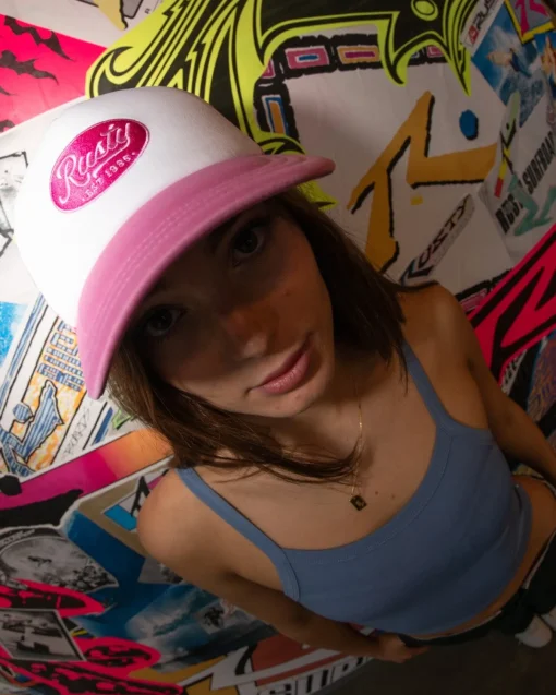 Rusty Pit Stop 5 Panel Trucker Cap | Womens Caps & Hats