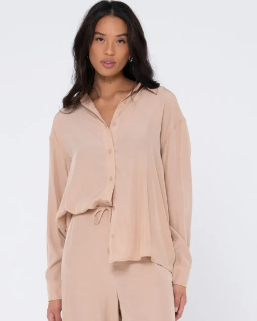 Rusty Porter Oversized Long Sleeve Shirt | Womens Shirts