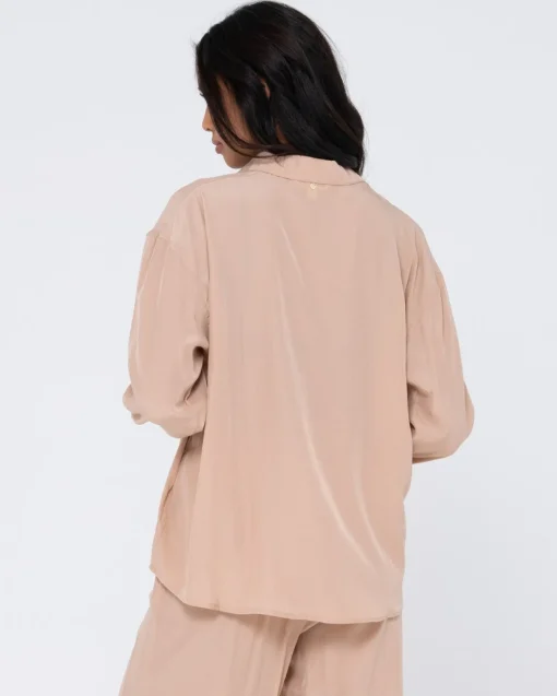 Rusty Porter Oversized Long Sleeve Shirt | Womens Fashion Tops