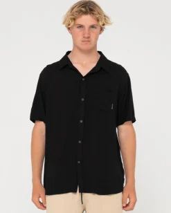 Rusty Razor Blade Short Sleeve Rayon Shirt | Mens Shirts