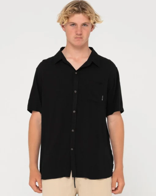 Rusty Razor Blade Short Sleeve Rayon Shirt | Mens Shirts