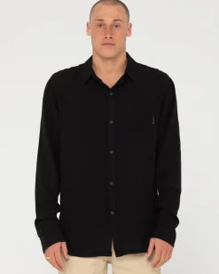 Rusty Razor Long Sleeve Rayon Shirt | Mens Shirts