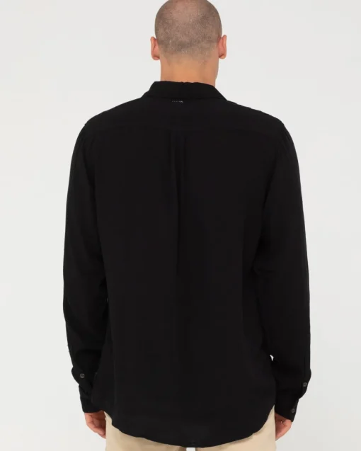Rusty Razor Long Sleeve Rayon Shirt | Mens Shirts