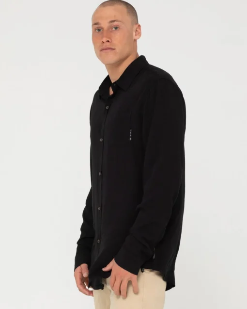 Rusty Razor Long Sleeve Rayon Shirt | Mens Shirts