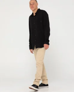 Rusty Razor Long Sleeve Rayon Shirt | Mens Shirts