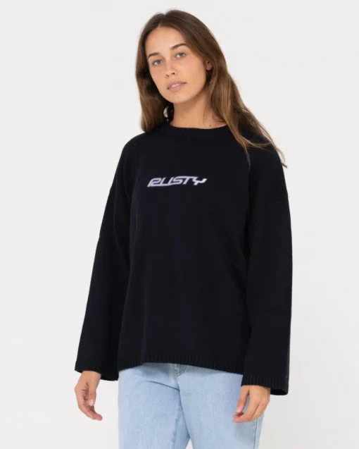 Rusty Rider Relaxed Crew Neck Knit | Womens Knitwear