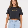 Rusty Rider Relaxed Fit Graphic Crop Tee | Womens Tees & Tanks