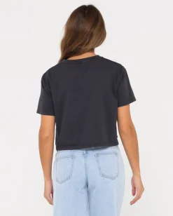 Rusty Rider Relaxed Fit Graphic Crop Tee | Womens Tees & Tanks