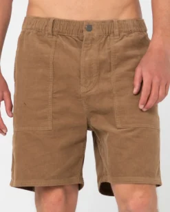 Rusty Rigglet Cord Workwear Elastic Short | Mens Shorts
