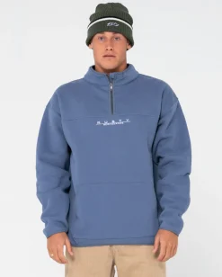 Rusty Rs Relaxed 1/4 Zip Super Fleece | Mens Hoodies & Fleece