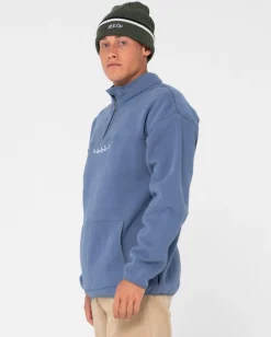 Rusty Rs Relaxed 1/4 Zip Super Fleece | Mens Hoodies & Fleece