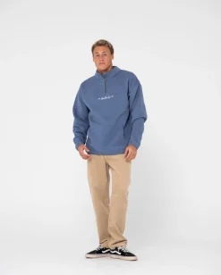 Rusty Rs Relaxed 1/4 Zip Super Fleece | Mens Hoodies & Fleece