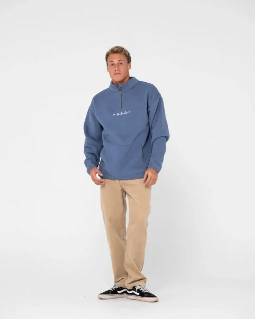 Rusty Rs Relaxed 1/4 Zip Super Fleece | Mens Hoodies & Fleece